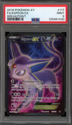 Pokemon Espeon EX XY Breakpoint Full Art #117 PSA 9 Mint - Image 1