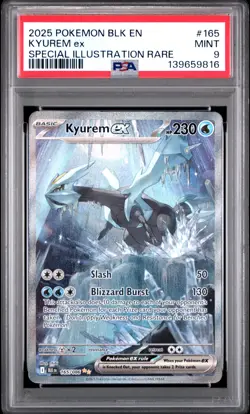 2025 POKEMON BLK EN-BLACK BOLT SPECIAL ILLUSTRATION RARE #165 KYUREM EX PSA 9 - Image 1