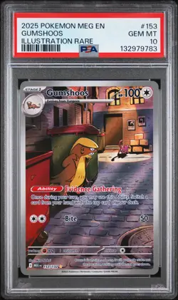 2025 POKEMON MEG EN-MEGA EVOLUTION ILLUSTRATION RARE #153 GUMSHOOS PSA 10 - Image 1
