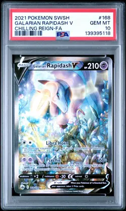 2021 POKEMON SWORD & SHIELD CHILLING REIGN FULL ART/GALARIAN RAPIDASH V PSA 10 - Image 1