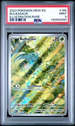 2023 POKEMON MEW EN-151 ILLUSTRATION RARE #166 BULBASAUR PSA 9 - Image 1