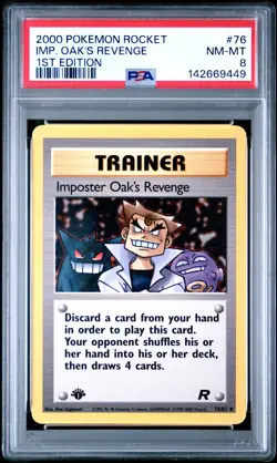 2000 POKEMON ROCKET 1ST EDITION #76 IMPOSTER OAK'S REVENGE PSA 8 - Image 1