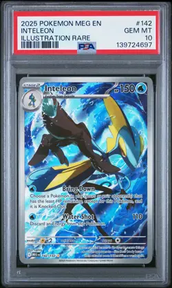 2025 POKEMON MEG EN-MEGA EVOLUTION ILLUSTRATION RARE #142 INTELEON PSA 10 - Image 1