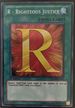 YuGiOh R - Righteous Justice Secret rare 1st Edition RYMP-EN025 - Image 1
