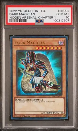2022 YU-GI-OH! HIDDEN ARSENAL: CHAPTER 1 1ST EDITION #EN002 DARK MAGICIAN PSA 10 - Image 1