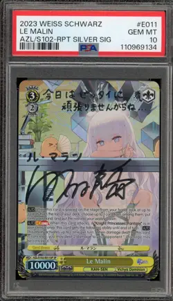 Weiss Schwarz Le Malin RPT Silver Signature AZL/S102-E011SP SP PSA 10 Gem Mint - Image 1