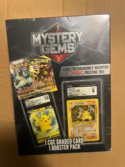 Pokemon Mystery Gems 1 CGC Graded Card & 1 Booster Pack 2025! New Sealed Box! - Image 1