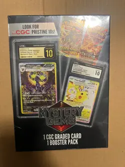 Pokemon Mystery Gems 1 CGC Graded Card & 1 Booster Pack 2025! New Sealed Box! - Image 2