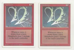 MTG REVISED: 2x NM- Manabarbs Magic the Gathering Card Lose 1 Life Tapping Land - Image 1