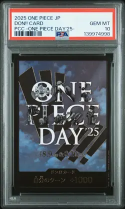 2025 ONE PIECE JPN PREMIUM CARD COLL -ONE PIECE DAY'25- DON!! CARD PSA 10 - Image 1