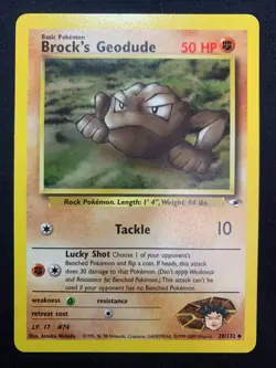 BROCK'S GEODUDE - 038/132 - GYM HEROES - POKEMON CARD - LP - Image 1