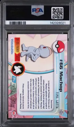 Machop 66 Pokemon Topps RARE ITALIAN Vintage Tcg Card 1999 Foil PSA 8 *LOW POP! - Image 2
