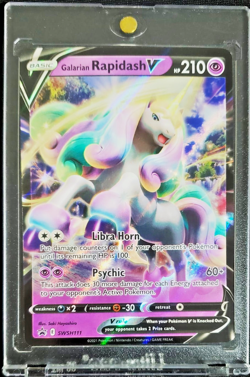 Pokemon Card Holo Sword & Shield Promo Cards Galarian Rapidash V SWSH111 - Image 1