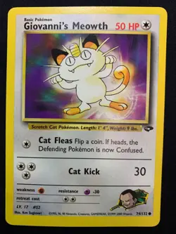 GIOVANNI'S MEOWTH - 74/132 - GYM CHALLENGE - POKEMON CARD - LP - Image 1