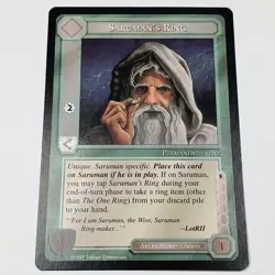 MIDDLE EARTH THE WHITE HAND RARE CARD SARUMAN'S RING - Image 1
