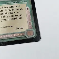 MIDDLE EARTH THE WHITE HAND RARE CARD SARUMAN'S RING - Image 3