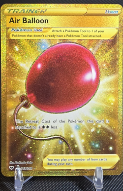 Pokemon TCG Sword & Shield Base Air Balloon Card 213/202 Secret Rare Gold NM - Image 1