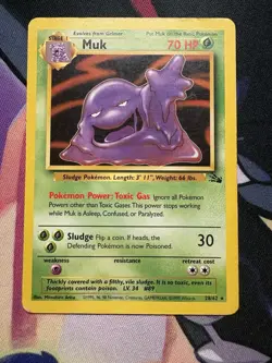 Pokemon TCG Muk Non-Holo Fossil Card 28/62 Vintage 1999 HP - Image 1