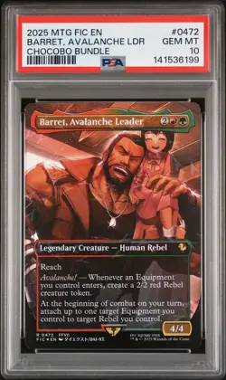 2025 MTG FINAL FANTASY COMMANDER CHOCOBO BUNDLE BARRET AVALANCHE LEADER PSA 10 - Image 1