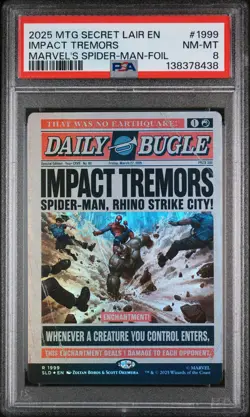 2025 MTG SECRET LAIR DROP DAILY BUGLE BREAKING NEWS IMPACT TREMORS PSA 8 - Image 1