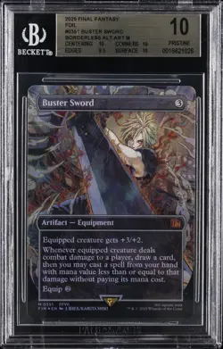 2025 MTG: FINAL FANTASY BORDERLESS ALT ART FOIL #0351 BUSTED SWORD BGS 10 - Image 1
