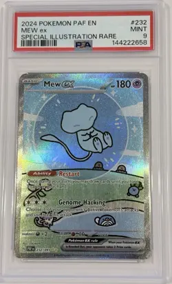2024 POKEMON PAF EN-PALDEAN FATES SPECIAL ILLUSTRATION RARE #232 MEW EX PSA 9 - Image 1