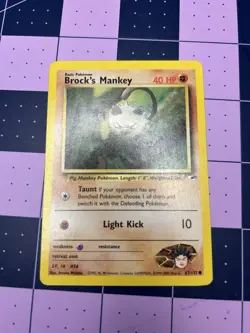 Pokemon TCG Brock's Mankey Gym Heroes Common Card 68/132 Regular - Image 1
