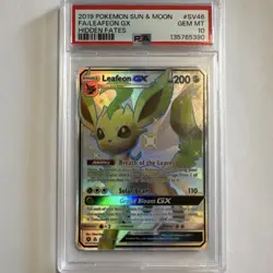 Pokemon Leafeon GX Full Art Shiny Holo Rare Hidden Fates SV46/SV94 PSA 10 - Image 1