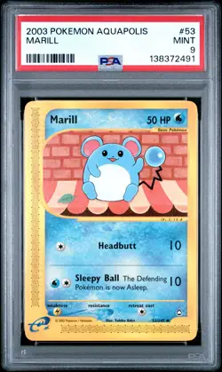 2003 POKEMON AQUAPOLIS #53 MARILL PSA 9 - Image 1