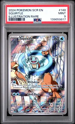 2024 POKEMON SCR EN-STELLAR CROWN ILLUSTRATION RARE #148 SQUIRTLE PSA 9 - Image 1