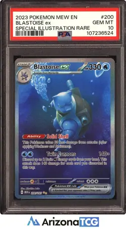 Pokemon 2023 Blastoise ex 200/165 Special Illustration Rare 151 GEM MINT PSA 10 - Image 1