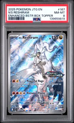 2025 POKEMON JTG EN-JOURNEY TOGETHER ENHANCED BOOSTER BOX N'S RESHIRAM PSA 8 - Image 1