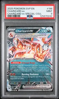 2025 POKEMON SVP SPECIAL COLLECTION PROMO #196 CHARIZARD EX PSA 9 - Image 1