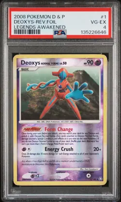 2008 POKEMON DIAMOND & PEARL LEGENDS AWAKENED #1 DEOXYS-REVERSE FOIL PSA 4 - Image 1
