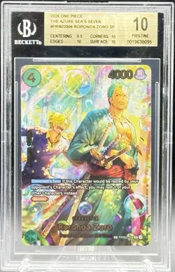 2026 One Piece Roronoa Zoro SP OP14 PRB02-006 The Azure Sea’s Seven BGS 10 - Image 1