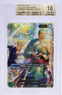 2026 One Piece Roronoa Zoro SP OP14 PRB02-006 The Azure Sea’s Seven BGS 10 - Image 2