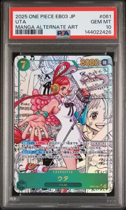2025 ONE PIECE JAPANESE MANGA ALT ART EB03-061 ONE PIECE HEROINES ED UTA PSA 10 - Image 1