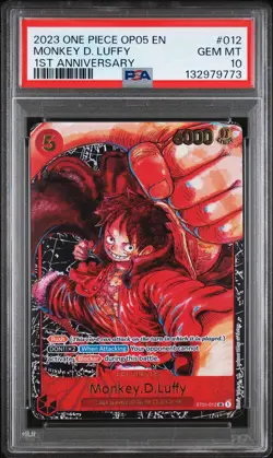 2023 ONE PIECE OP05-AWAKENING OF THE NEW ERA 1ST ANV #012 MONKEY D. LUFFY PSA 10 - Image 1