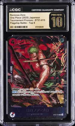 2025 ONE PIECE JPN TOURNAMENT PROMOS #ST21-015 RORONOA ZORO CGC 10 PRISTINE - Image 1