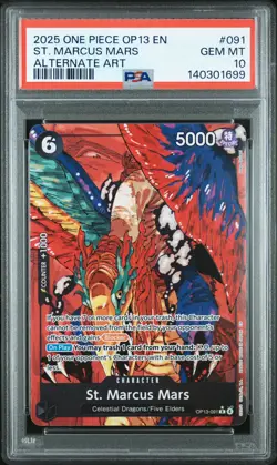 2025 ONE PIECE OP13-CARRYING ON HIS WILL ALTERNATE ART ST. MARCUS MARS PSA 10 - Image 1