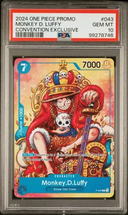2024 ONE PIECE PROMOS CONVENTION EXCLUSIVE #043 MONKEY D. LUFFY PSA 10 - Image 1