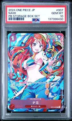 2024 ONE PIECE JAPANESE PREMIUM BOOSTER STORAGE BOX SET #007 NAMI PSA 10 - Image 1