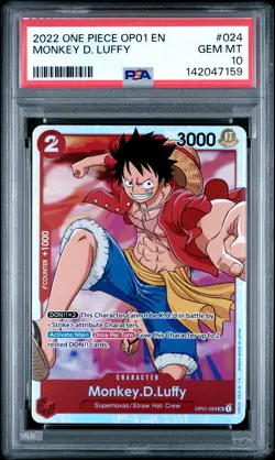 2022 ONE PIECE OP01-ROMANCE DAWN #024 MONKEY D. LUFFY PSA 10 - Image 1