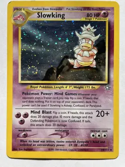 Slowking 14/111 Unlimited Holo Swirl Rare Neo Genesis Pokemon Card TCG #V3 - Image 2