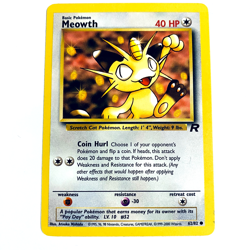 Pokemon TCG Card Vintage - Meowth Unlimited Team Rocket 62/82 Common WOTC LP - Image 1