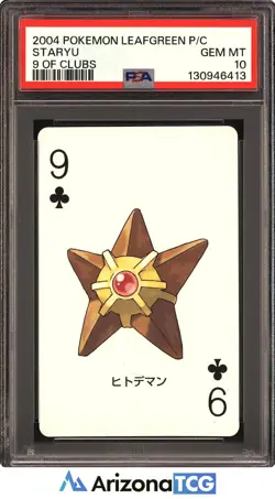 Pokemon 2004 Staryu 9 Of Clubs Pokemon LeafGreen Playing Card Japanese PSA 10 - Image 1