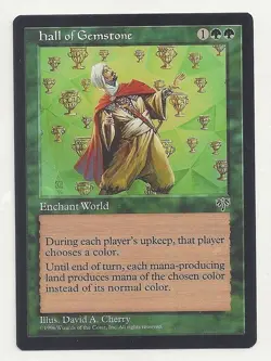 MTG MIRAGE: 1x NM Hall of Gemstones Magic the Gathering Card Choose Color Mana - Image 1