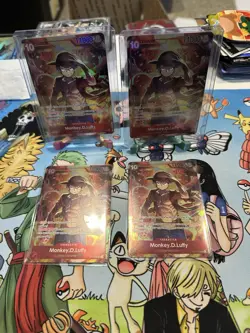 Set Of 4 Opened Promo One Piece Card Treasure Booster Monkey.D.Luffy ST10-006 - Image 1