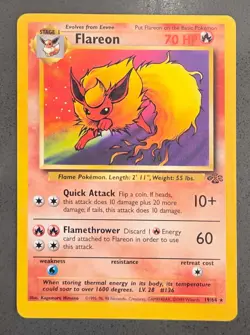 Flareon 19/64 Jungle Set Non Holo Rare Pokemon WOTC Card TCG NM - Image 1