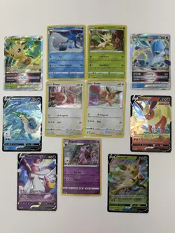 Pokemon TCG Sword & Shield Era Black Star Promo Eevee Evolution 11 Card Lot - Image 1